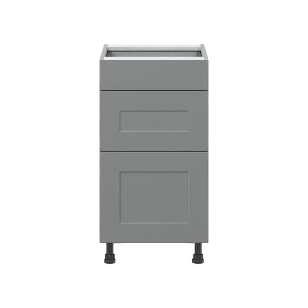 Willow Painted Slate Gray  Shaker Assembled Base Cabinet with 3 Drawers (18 in. W x 34.5 in. H x 24 in. D)