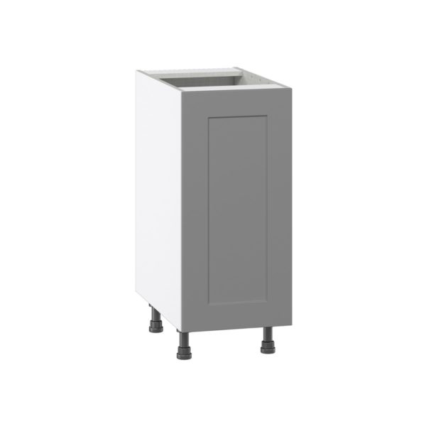 Willow Painted Slate Gray  Shaker Assembled Base Cabinet with a Full High Door and 3 Inner Drawers (15 in. W x 34.5 in. H x 24 in. D)