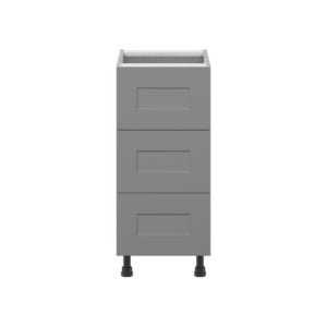 Willow Painted Slate Gray  Shaker Assembled Base Cabinet with Three 10 in. Drawers (15 in. W x 34.5 in. H x 24 in. D)