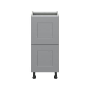 Willow Painted Slate Gray  Shaker Assembled Base Cabinet with 2 Drawers (15 in. W x 34.5 in. H x 24 in. D)