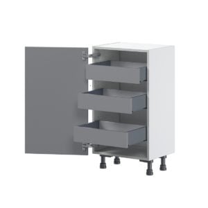 Willow Painted Slate Gray  Shaker Assembled Base Cabinet with a Full High Door and 3 Inner Drawers (18 in. W x 34.5 in. H x 24 in. D)