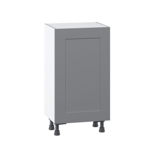 Willow Painted Slate Gray  Shaker Assembled Base Cabinet with a Full High Door and 3 Inner Drawers (18 in. W x 34.5 in. H x 24 in. D)