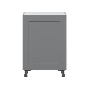 Willow Painted Slate Gray  Shaker Assembled Shallow Base Cabinet with a Full High Door and 3 Inner Drawers (24 in. W x 34.5 in. H x 14 in. D)