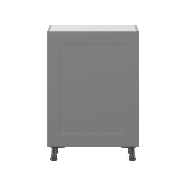 Willow Painted Slate Gray  Shaker Assembled Shallow Base Cabinet with a Full High Door and 3 Inner Drawers (24 in. W x 34.5 in. H x 14 in. D)