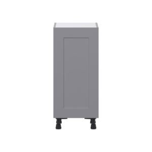 Willow Painted Slate Gray  Shaker Assembled Shallow Base Cabinet with a Full High Door (15 in. W x 34.5 in. H x 14 in. D)