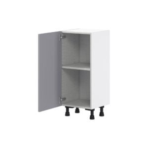 Willow Painted Slate Gray  Shaker Assembled Shallow Base Cabinet with a Full High Door (15 in. W x 34.5 in. H x 14 in. D)