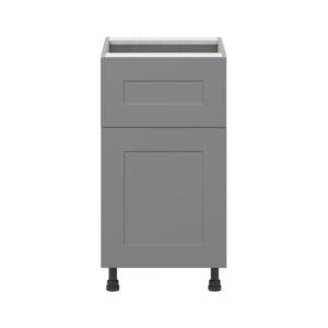 Willow Painted Slate Gray  Shaker Assembled Base Cabinet with 1 Door and 10 in. Drawer (18 in. W x 34.5 in. H x 24 in. D)