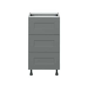 Willow Painted Slate Gray  Shaker Assembled Base Cabinet with Three 10 in. Drawers and 1 Inner Drawer (18 in. W x 34.5 in. H x 24 in. D)