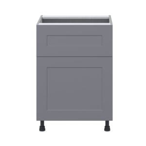 Willow Painted Slate Gray  Shaker Assembled Base Cabinet with 1 Door and 10 in. Drawer (24 in. W x 34.5 in. H x 24 in. D)