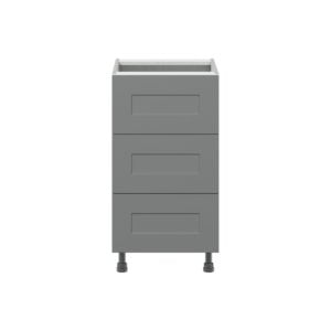 Willow Painted Slate Gray  Shaker Assembled Base Cabinet with Three 10 in. Drawers (18 in. W x 34.5 in. H x 24 in. D)