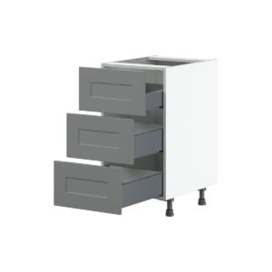 Willow Painted Slate Gray  Shaker Assembled Base Cabinet with Three 10 in. Drawers (18 in. W x 34.5 in. H x 24 in. D)