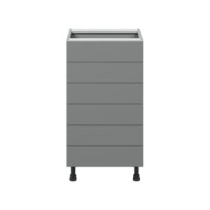 Willow Painted Slate Gray  Shaker Assembled Base Cabinet with 6 Drawers (18 in. W x 34.5 in. H x 24 in. D)