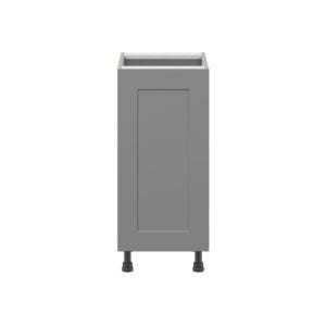 Willow Painted Slate Gray  Shaker Assembled Base Cabinet with a Full High Door (15 in. W x 34.5 in. H x 24 in. D)