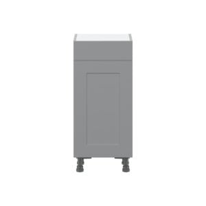 Willow Painted Slate Gray  Shaker Assembled Shallow Base Cabinet with 1 Door and 1 Drawer (15 in. W x 34.5 in. H x 14 in. D)