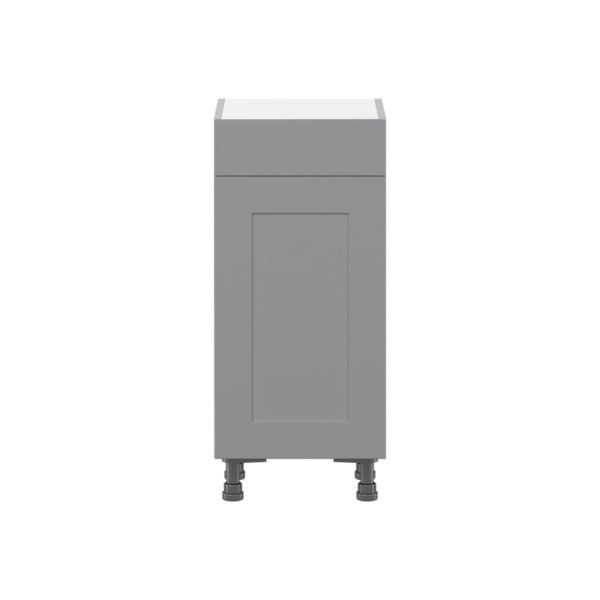 Willow Painted Slate Gray  Shaker Assembled Shallow Base Cabinet with 1 Door and 1 Drawer (15 in. W x 34.5 in. H x 14 in. D)