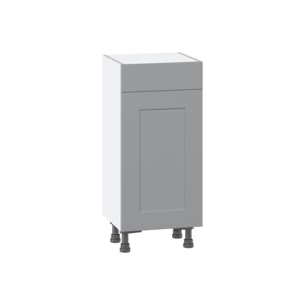 Willow Painted Slate Gray  Shaker Assembled Shallow Base Cabinet with 1 Door and 1 Drawer (15 in. W x 34.5 in. H x 14 in. D)