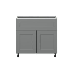 Willow Painted Slate Gray  Shaker Assembled Base Cabinet with 1 Door and 10 in. Drawer (36 in. W x 34.5 in. H x 24 in. D)