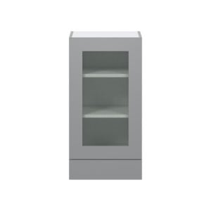 Willow Painted Slate Gray Assembled Wall  Cabinet with a Glass Door and a 5 in. Drawer (18 in. W x 35 in. H x 14 in. D)