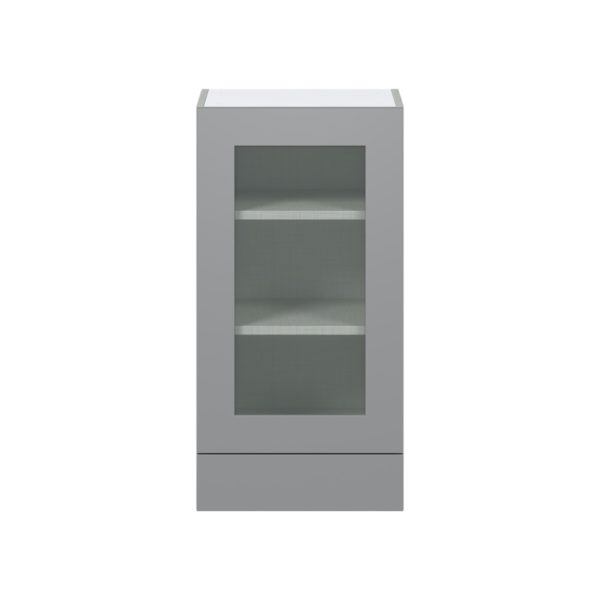 Willow Painted Slate Gray Assembled Wall  Cabinet with a Glass Door and a 5 in. Drawer (18 in. W x 35 in. H x 14 in. D)