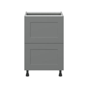 Willow Painted Slate Gray  Shaker Assembled Base Cabinet with 2 Drawers (24 in. W x 34.5 in. H x 24 in. D)