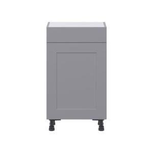 Willow Painted Slate Gray  Shaker Assembled Shallow Base Cabinet with 1 Door and 1 Drawer (18 in. W x 34.5 in. H x 14 in. D)