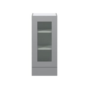 Willow Painted Slate Gray Assembled Wall  Cabinet with a Glass Door and a 5 in. Drawer (15 in. W x 35 in. H x 14 in. D)