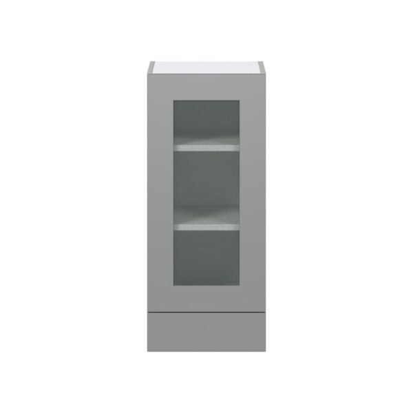 Willow Painted Slate Gray Assembled Wall  Cabinet with a Glass Door and a 5 in. Drawer (15 in. W x 35 in. H x 14 in. D)