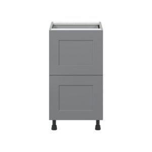 Willow Painted Slate Gray  Shaker Assembled Base Cabinet with 2 Drawers and 1 Inner Drawer (18 in. W x 34.5 in. H x 24 in. D)