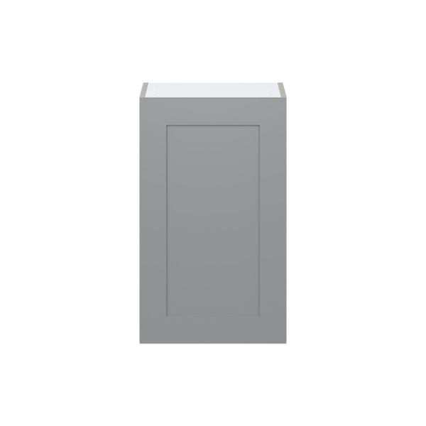 Willow Painted Slate Gray  Shaker Assembled Wall  Cabinet with Full high Door (18 in. W x 30 in. H x 14 in. D)