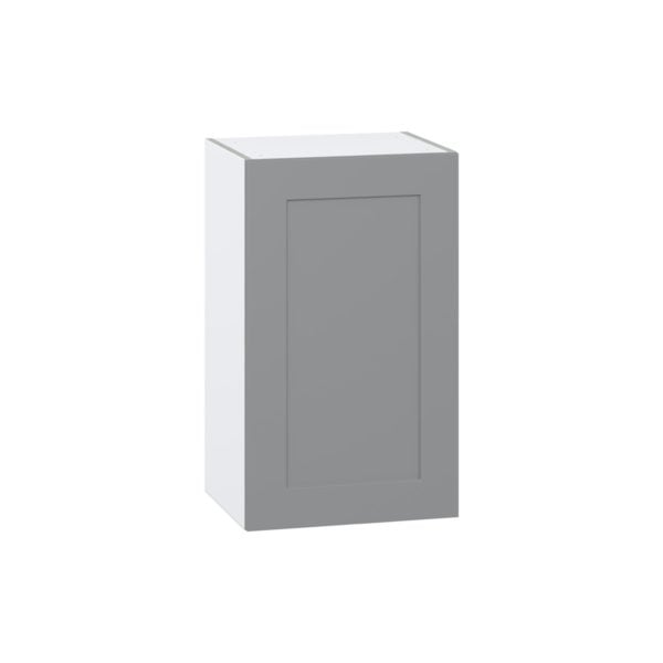 Willow Painted Slate Gray  Shaker Assembled Wall  Cabinet with Full high Door (18 in. W x 30 in. H x 14 in. D)