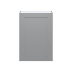 Willow Painted Slate Gray  Shaker Assembled Wall  Cabinet with Full High Door (24 in. W x 35 in. H x 14 in. D)