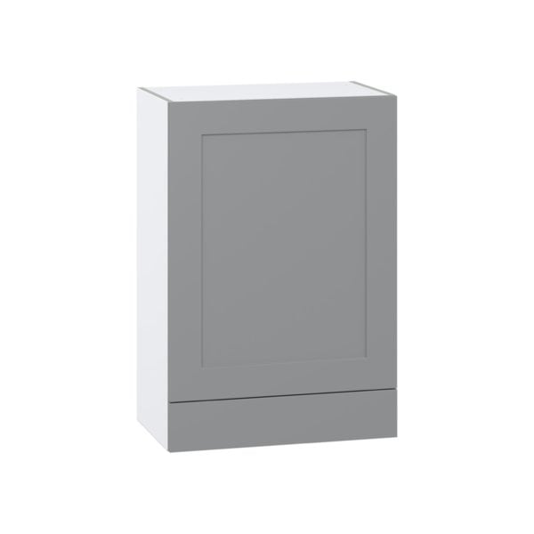 Willow Painted Slate Gray  Shaker Assembled Wall  Cabinet with a Door and a 5 in. Drawer (24 in. W x 35 in. H x 14 in. D)