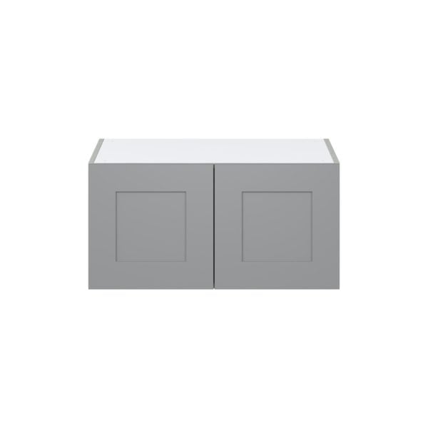 Willow Painted Slate Gray  Shaker Assembled Deep Wall Bridge Cabinet (30 in. W X 15 in. H X 24 in. D)