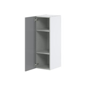 Willow Painted Slate Gray  Shaker Assembled Wall  Cabinet with Full High Door (12 in. W x 35 in. H x 14 in. D)