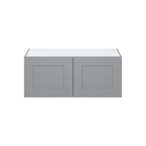 Willow Painted Slate Gray  Shaker Assembled Deep Wall Bridge  Cabinet (36 in. W X 15 in. H X 24 in. D)