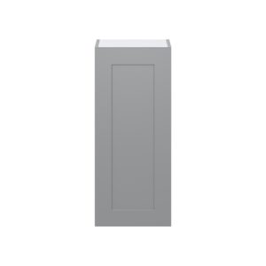 Willow Painted Slate Gray  Shaker Assembled Wall  Cabinet with Full High Door (15 in. W x 35 in. H x 14 in. D)