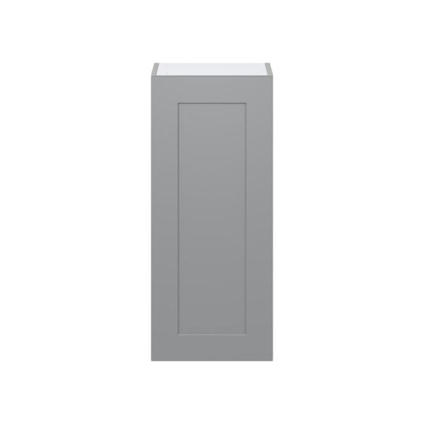 Willow Painted Slate Gray  Shaker Assembled Wall  Cabinet with Full High Door (15 in. W x 35 in. H x 14 in. D)