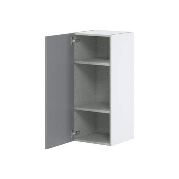 Willow Painted Slate Gray  Shaker Assembled Wall  Cabinet with Full High Door (15 in. W x 35 in. H x 14 in. D)