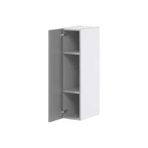 Willow Painted Slate Gray  Shaker Assembled Wall  Cabinet with Full High Door (9 in. W x 35 in. H x 14 in. D)