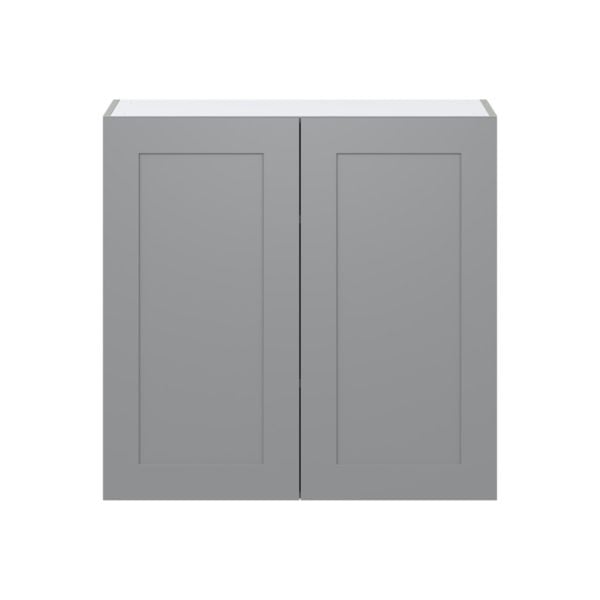 Willow Painted Slate Gray  Shaker Assembled Wall  Cabinet with 2 Full High Doors (36 in. W x 35 in. H x 14 in. D)