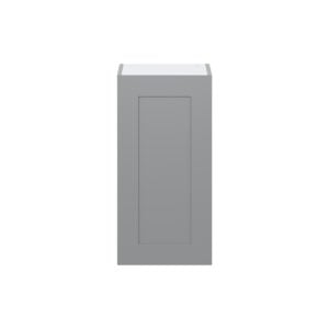 Willow Painted Slate Gray  Shaker Assembled Wall  Cabinet with Full High Door (15 in. W x 30 in. H x 14 in. D)