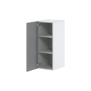 Willow Painted Slate Gray  Shaker Assembled Wall  Cabinet With Full High Door (12 in. W x 30 in. H x 14 in. D)