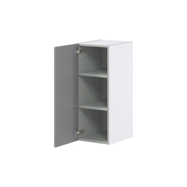 Willow Painted Slate Gray  Shaker Assembled Wall  Cabinet With Full High Door (12 in. W x 30 in. H x 14 in. D)