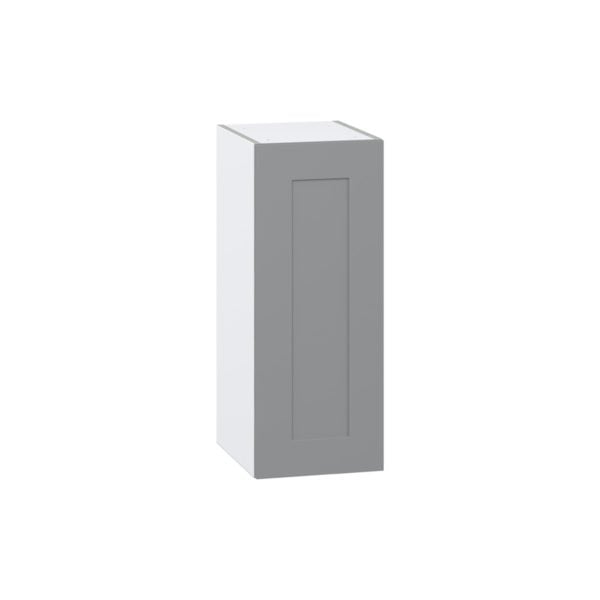 Willow Painted Slate Gray  Shaker Assembled Wall  Cabinet With Full High Door (12 in. W x 30 in. H x 14 in. D)