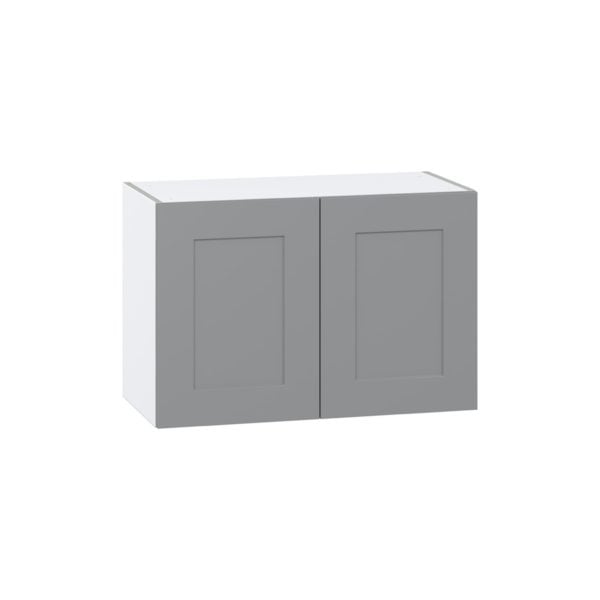 Willow Painted Slate Gray  Shaker Assembled  Wall Bridge Cabinet (30 in. W X 20 in. H X 14 in. D)