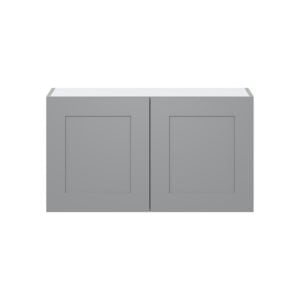 Willow Painted Slate Gray  Shaker Assembled  Wall Bridge  Cabinet (36 in. W X 20 in. H X 14 in. D)