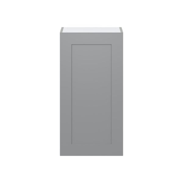 Willow Painted Slate Gray  Shaker Assembled Wall  Cabinet with Full High Door (18 in. W x 35 in. H x 14 in. D)