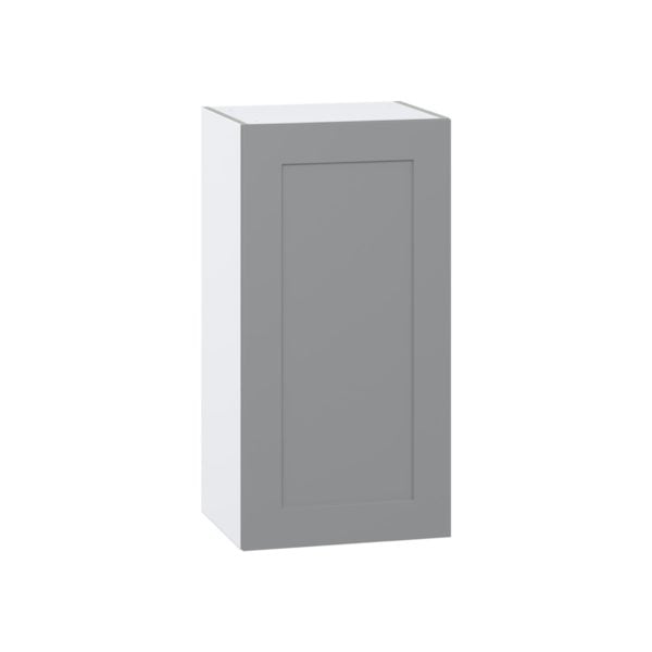 Willow Painted Slate Gray  Shaker Assembled Wall  Cabinet with Full High Door (18 in. W x 35 in. H x 14 in. D)