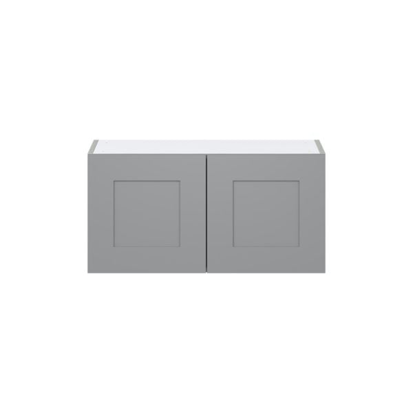 Willow Painted Slate Gray  Shaker Assembled Wall Bridge  Cabinet (30 in. W X 15 in. H X 14 in. D)