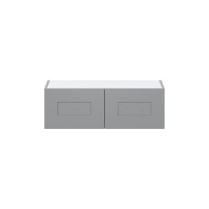 Willow Painted Slate Gray  Shaker Assembled Wall Bridge  Cabinet (30 in. W x 10 in. H x 14 in. D)